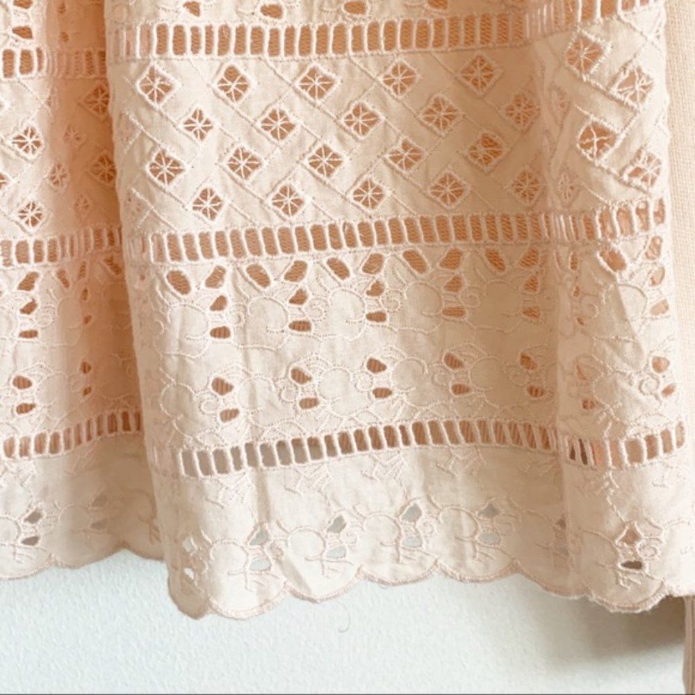 New J. Crew Eyelet Back Sweatshirt Peach Small S Patel Pink - Picture 7 of 9